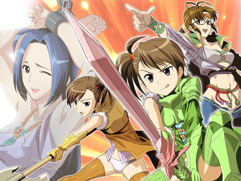 anime female warriors in action