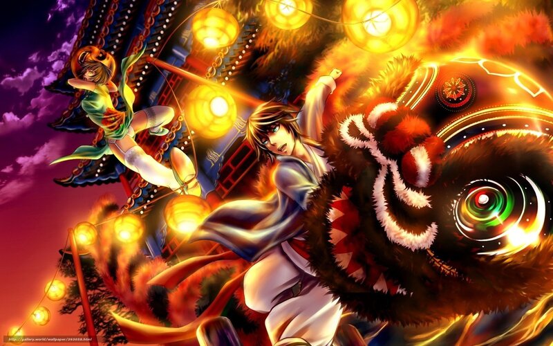 Anime festival with lion dance