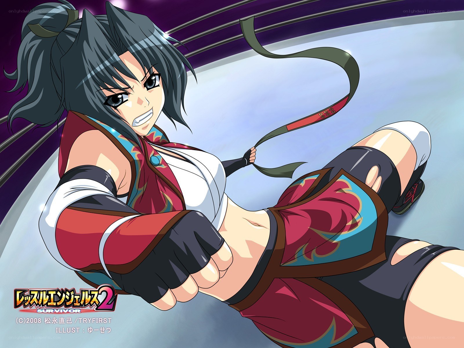 Anime fighter in action pose