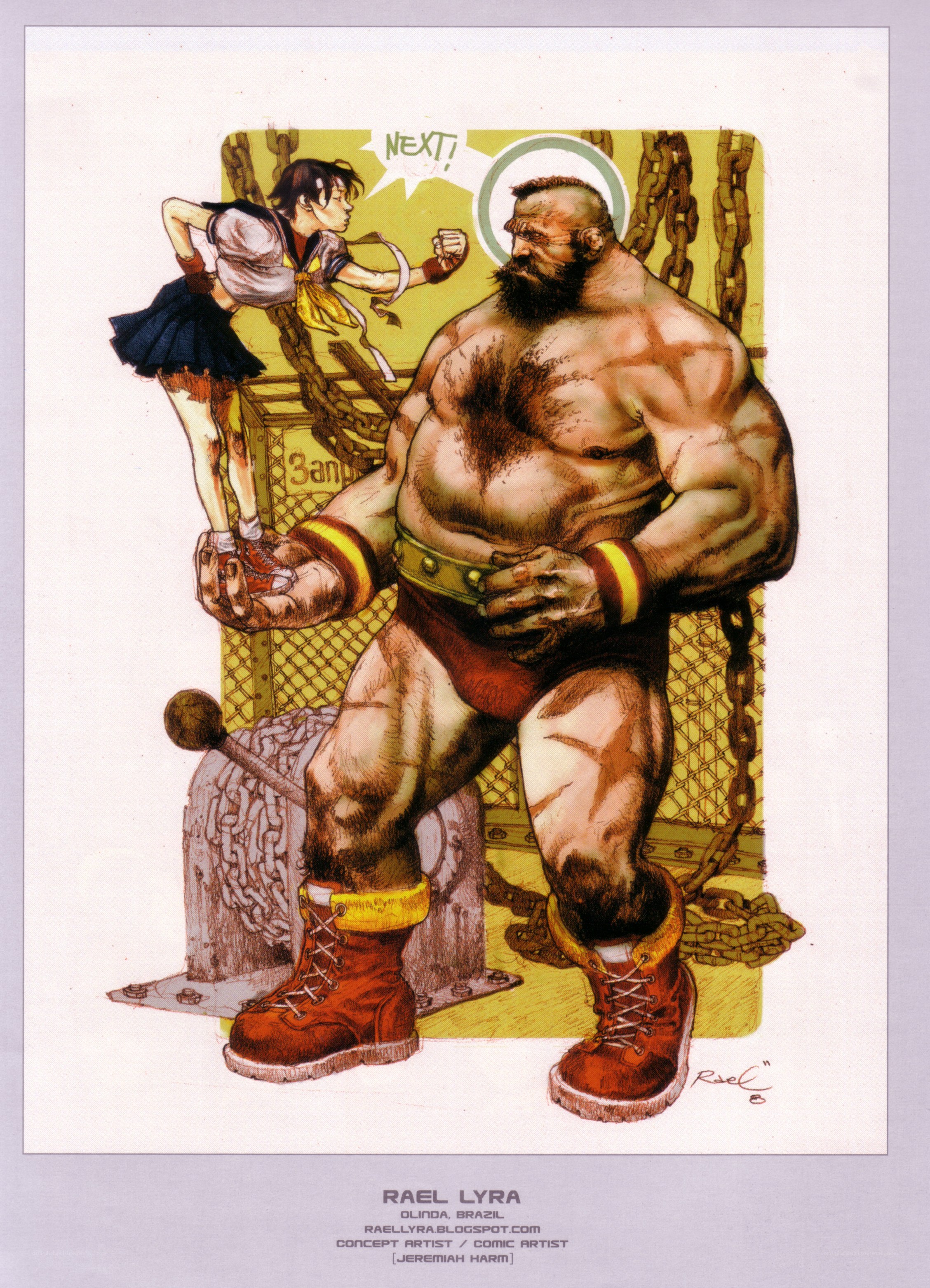 Anime fighter vs giant wrestler