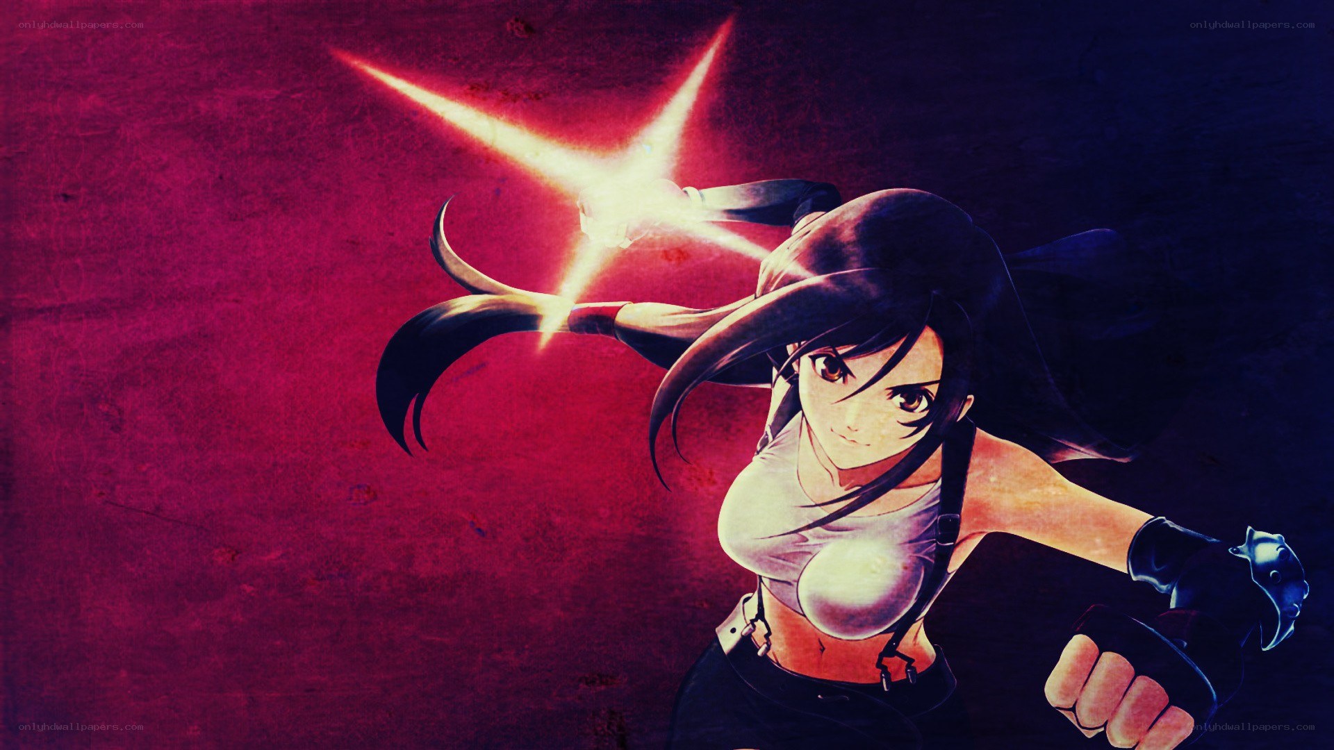 anime fighter with glowing weapon