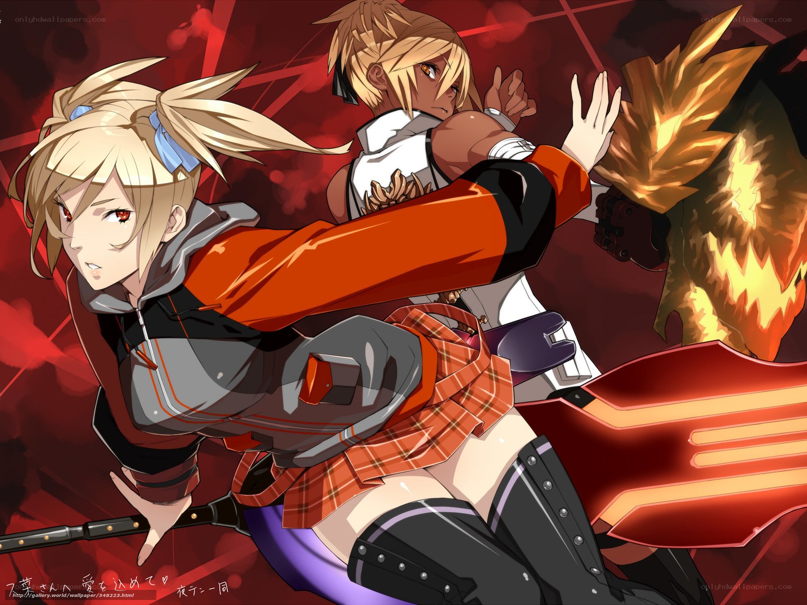 Anime fighters in action