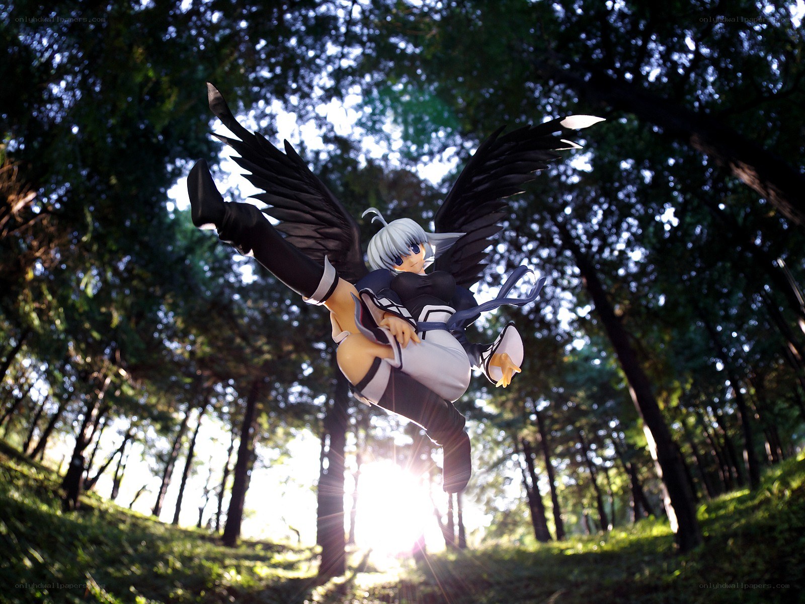 anime figure in forest
