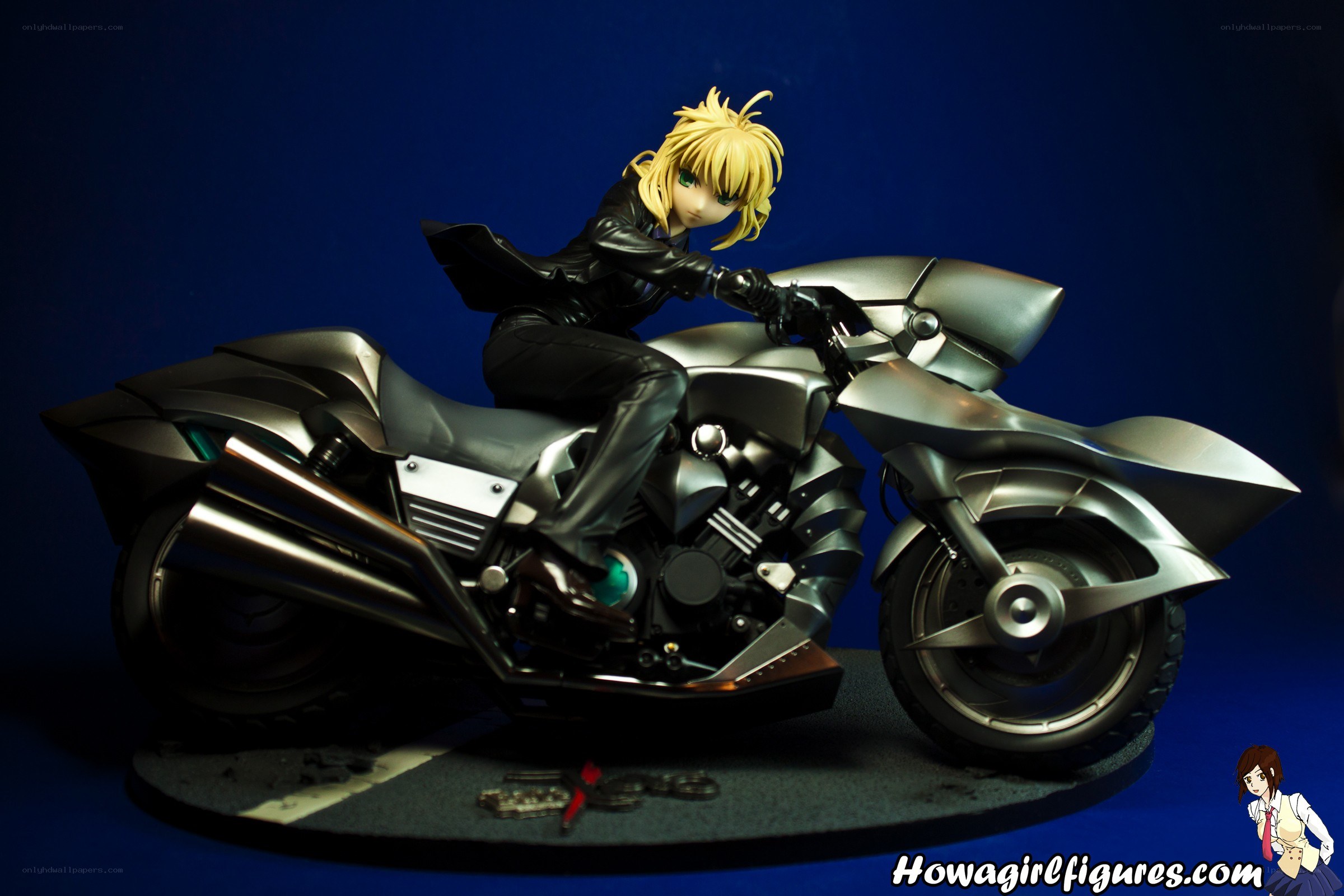 anime figure on motorcycle