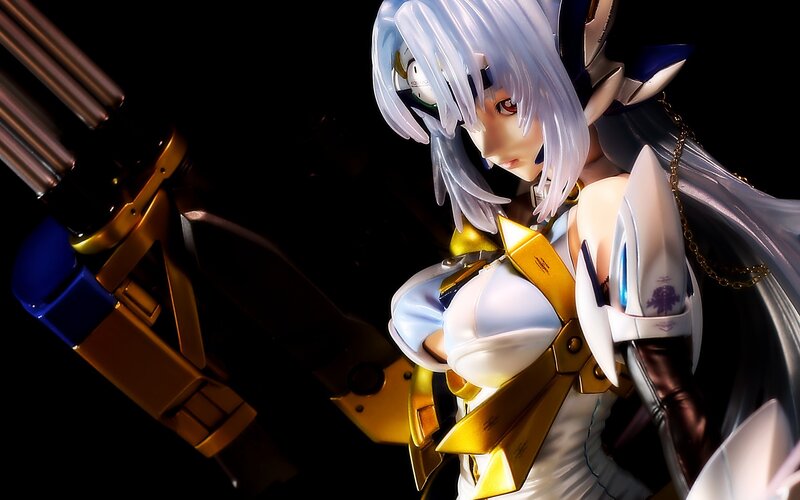 Anime Figurine with Weapon — White