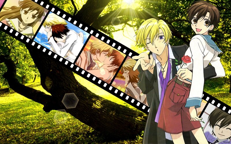 Anime film strip collage
