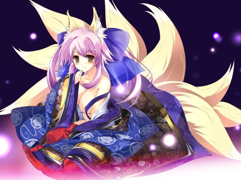 anime fox girl in kimono