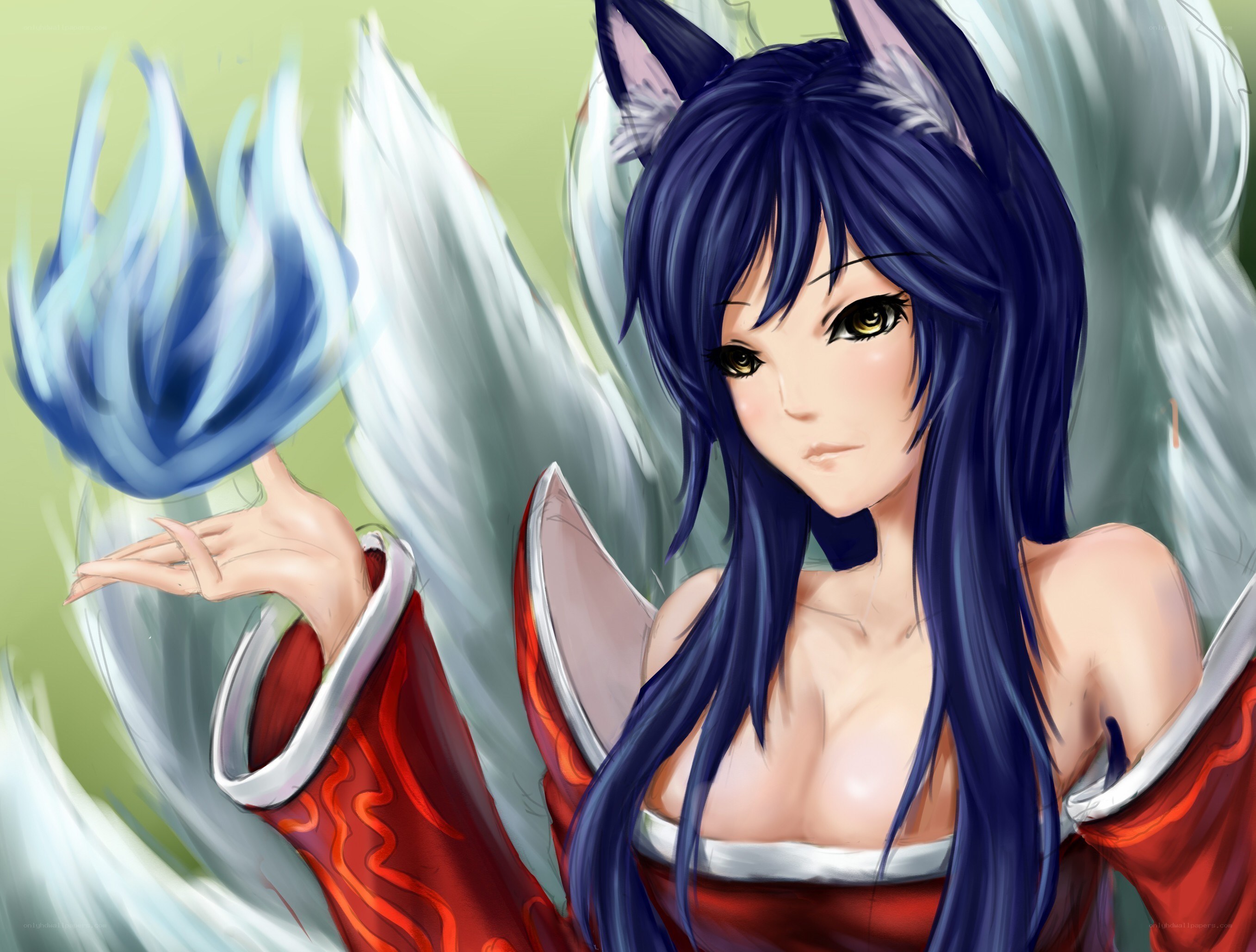 anime fox girl with magic