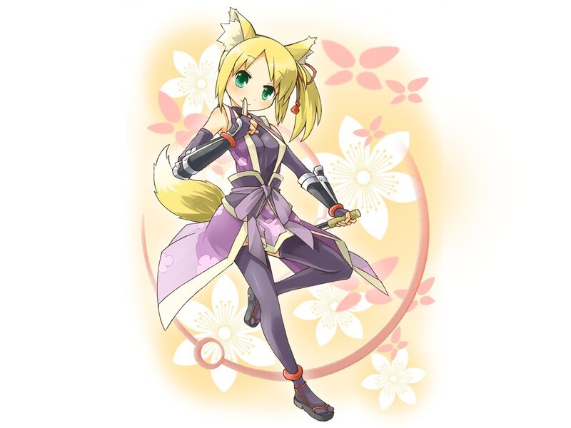anime fox girl with sword
