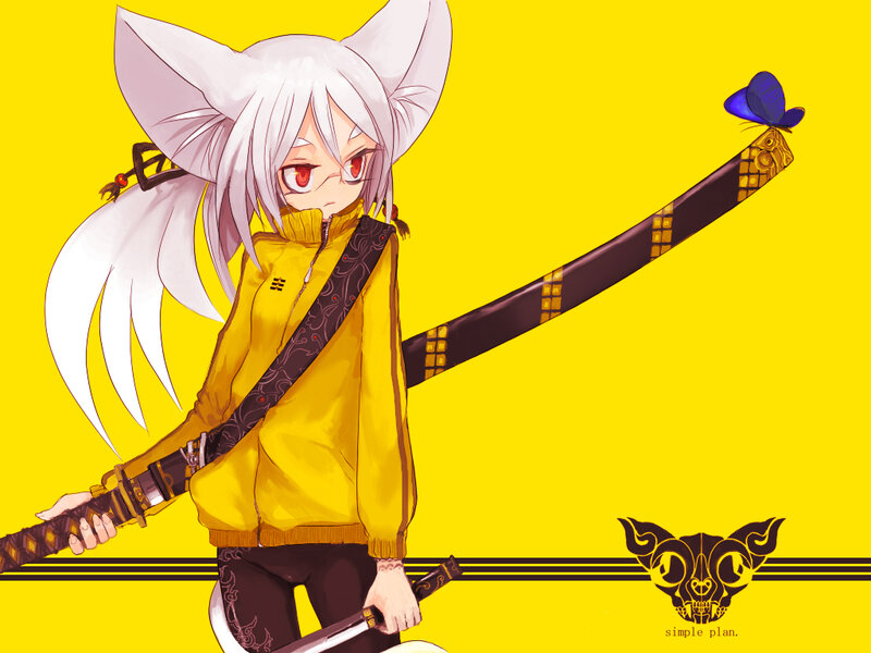 anime fox girl with sword