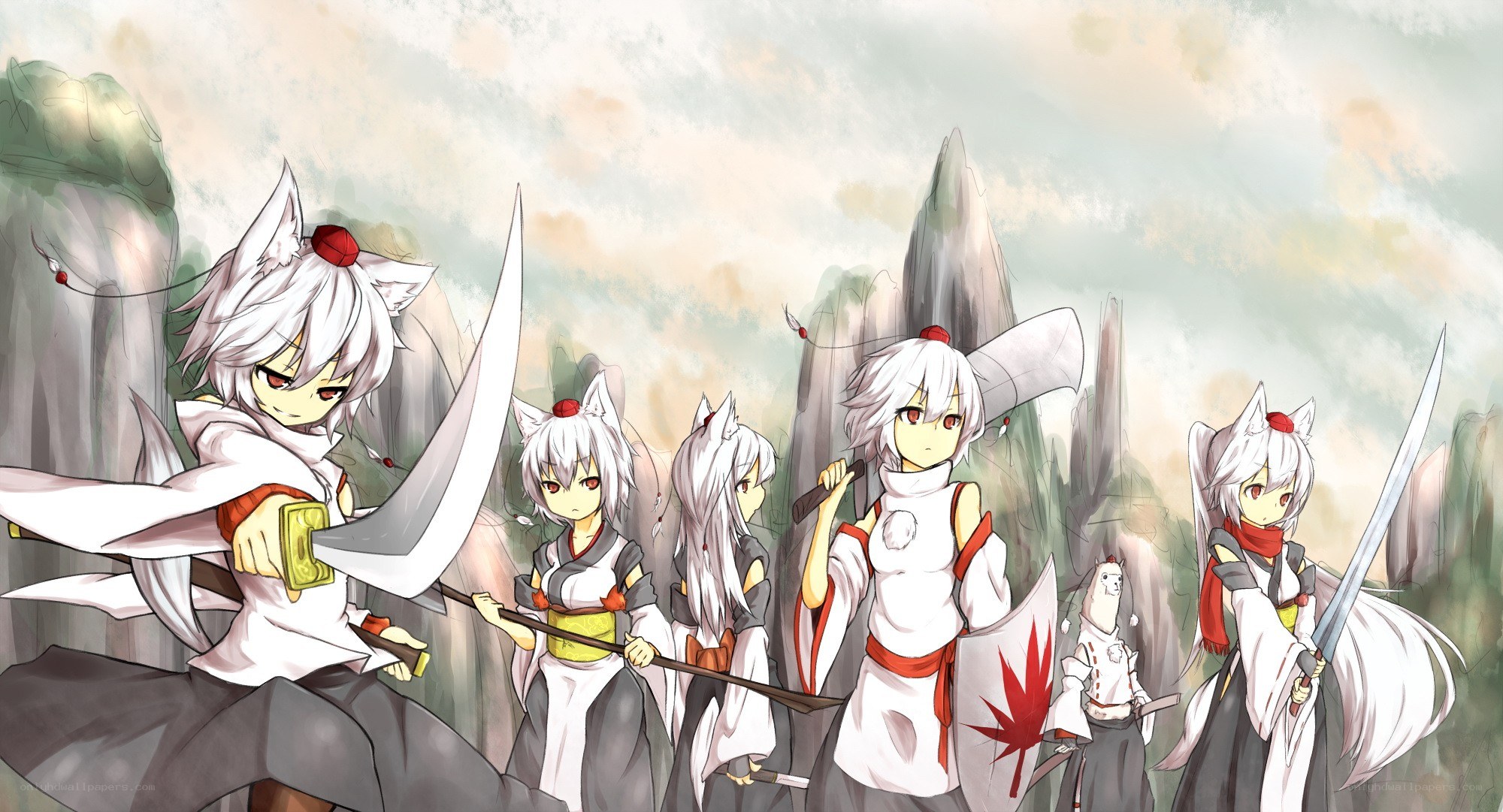 anime fox girls with weapons