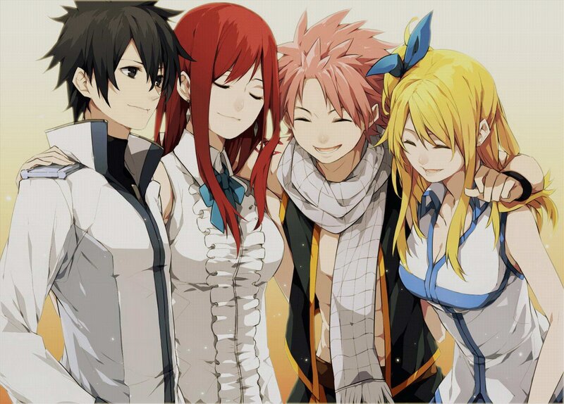 anime friends group portrait