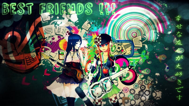 anime friends with guitars