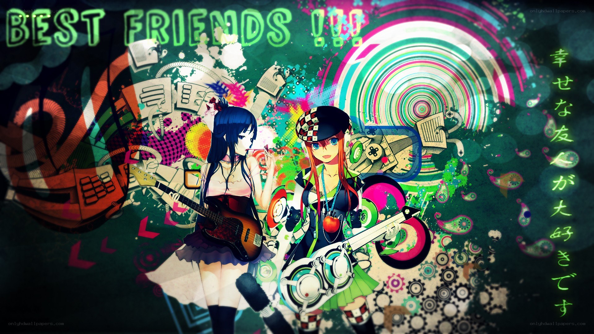 anime friends with guitars