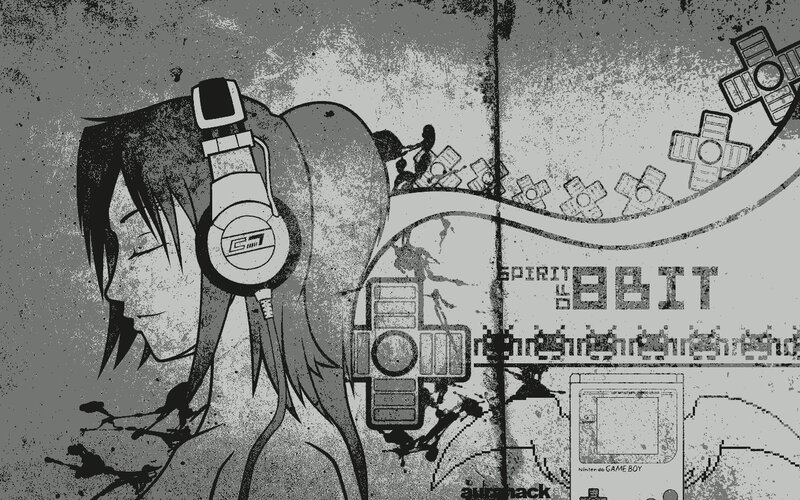 anime gamer with headphones