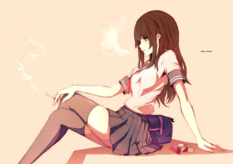 anime girl after school