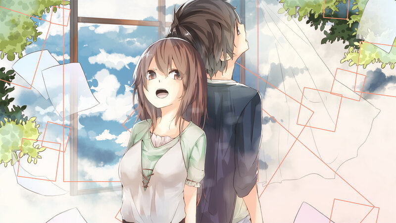 Anime Girl and Boy — Blue, Serene