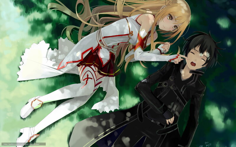 Anime Girl and Boy — Green, Playful