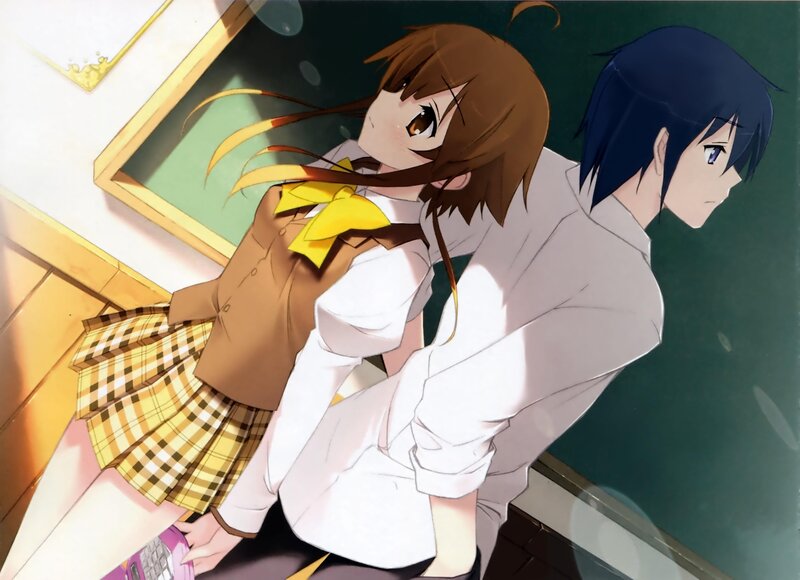 Anime Girl and Boy in Classroom — Brown