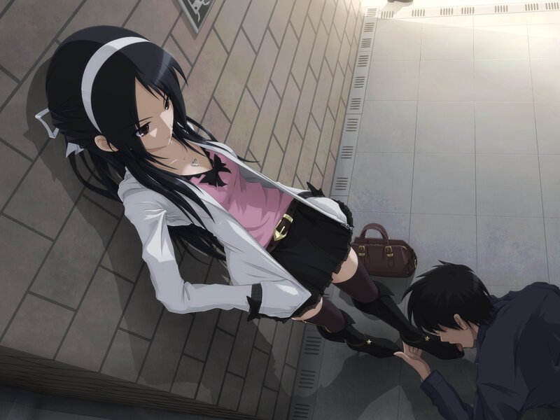 Anime Girl and Boy on Floor