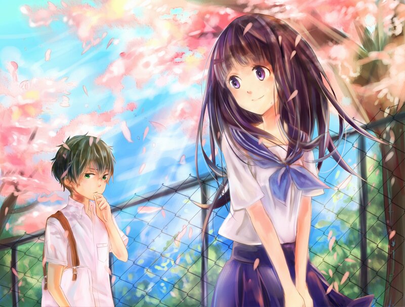 Anime Girl and Boy — Pink, Serene, Spring