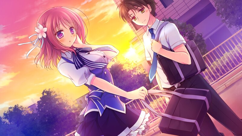 Anime Girl and Boy — Purple, Dramatic