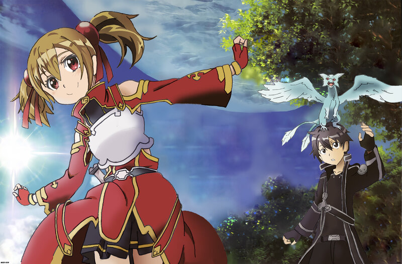 Anime Girl and Boy — Red
