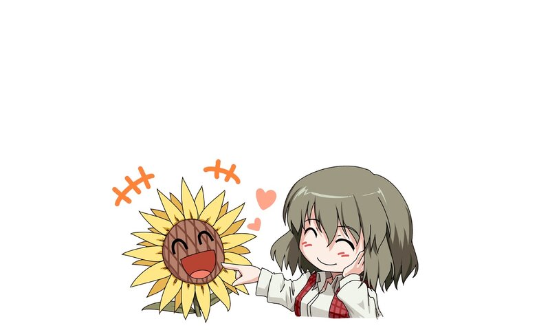 Anime Girl and Sunflower