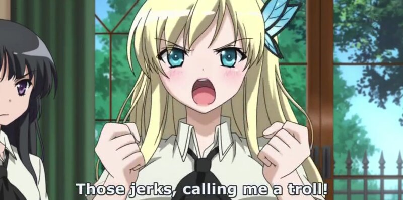 anime girl angry at being called a troll