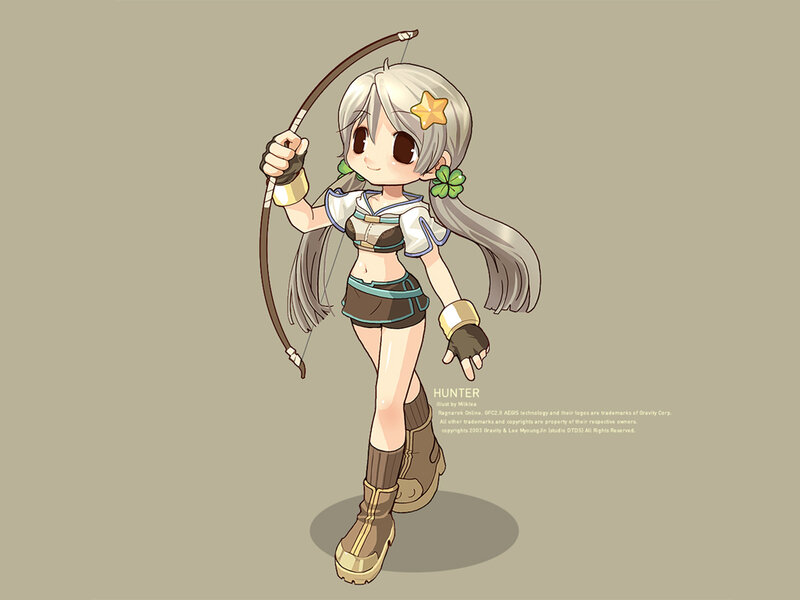 Anime Girl Archer — Gray