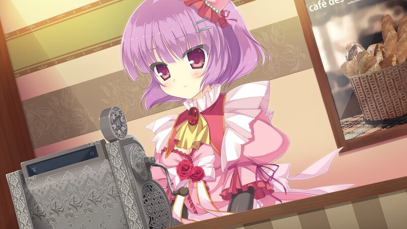 anime girl at a cafe