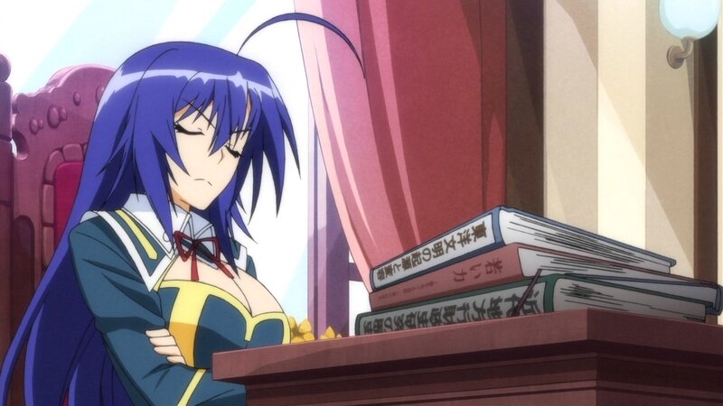 anime girl at a desk
