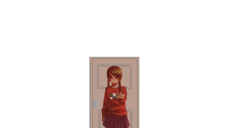 anime girl at a door