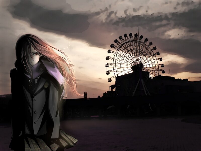 Anime girl at a Ferris wheel