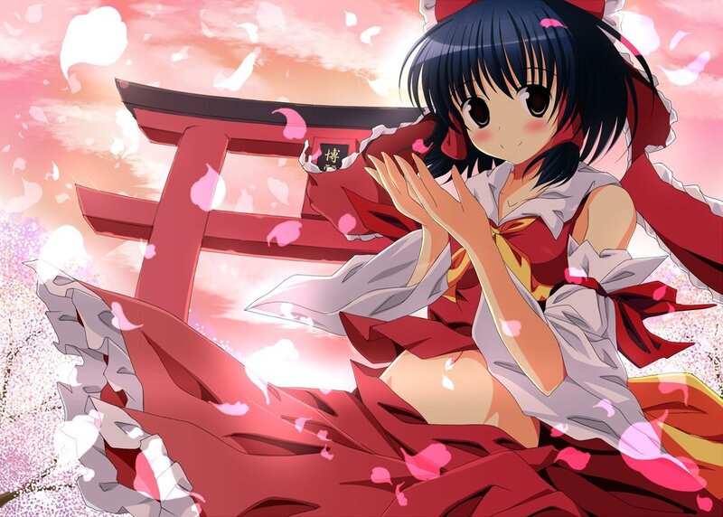 Anime girl at a shrine