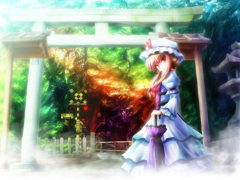Anime girl at a shrine