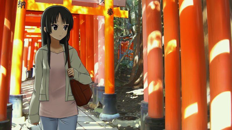 anime girl at a shrine