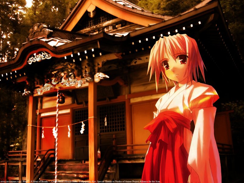 Anime girl at a shrine