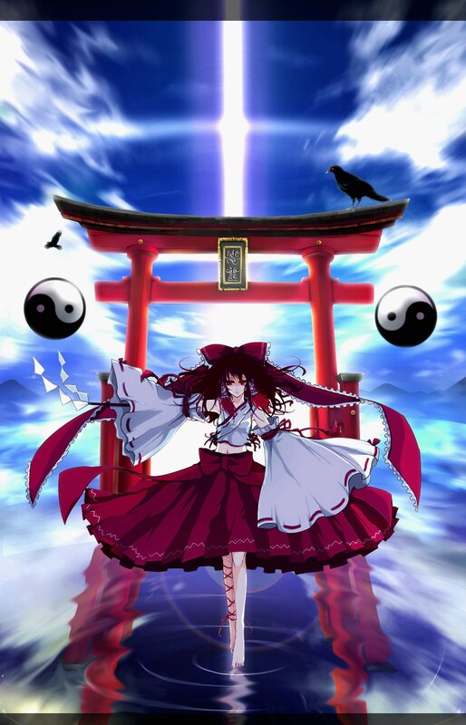 Anime girl at a shrine