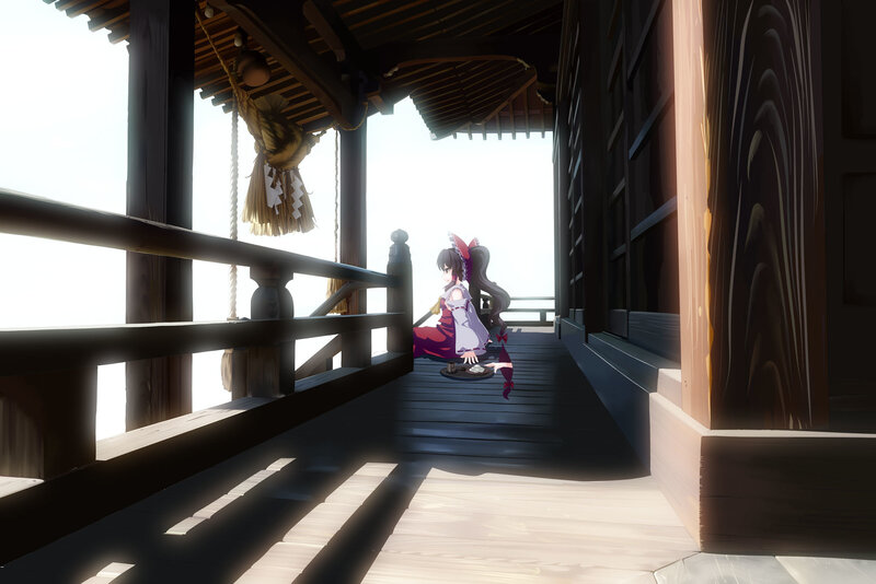 anime girl at a shrine