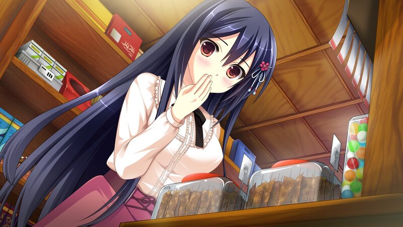 anime girl at a snack shop