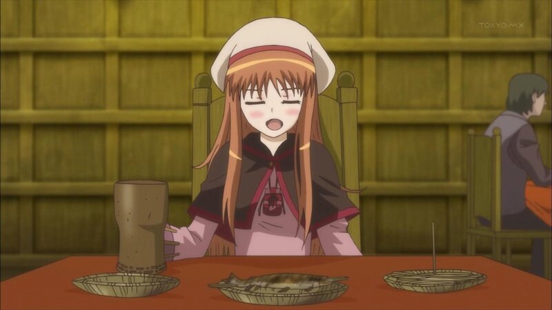 anime girl at a table