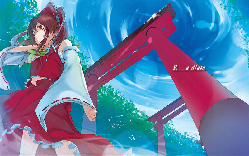 Anime girl at a torii gate