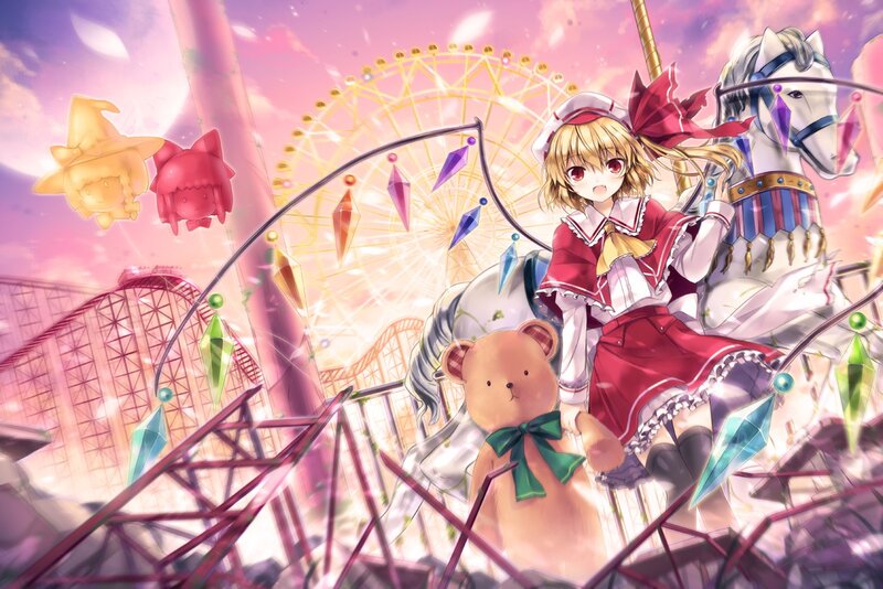 Anime girl at amusement park