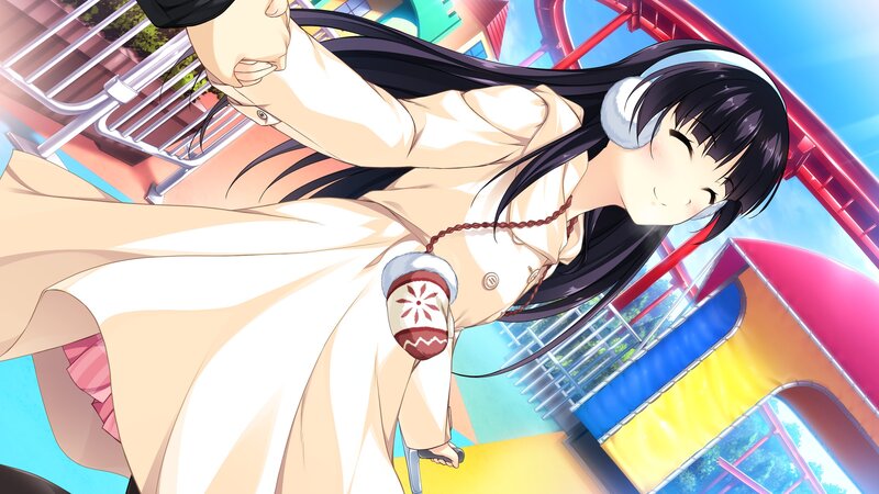 Anime Girl at Amusement Park — White