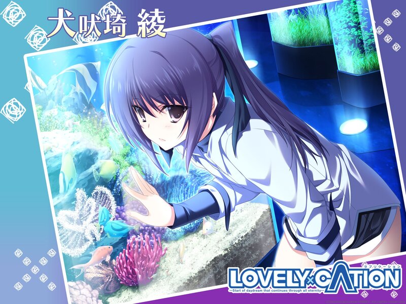 Anime girl at aquarium