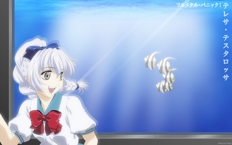 anime girl at aquarium