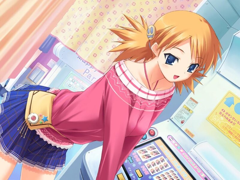 Anime Girl at Arcade — Pink, Playful