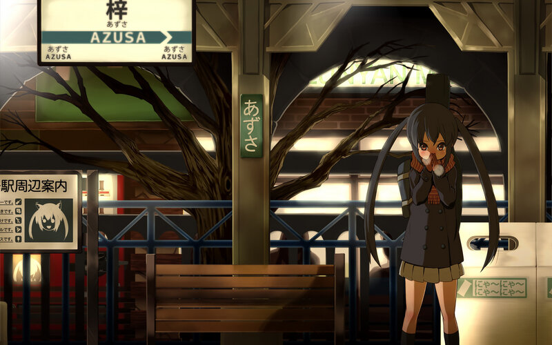 Anime girl at Azusa station