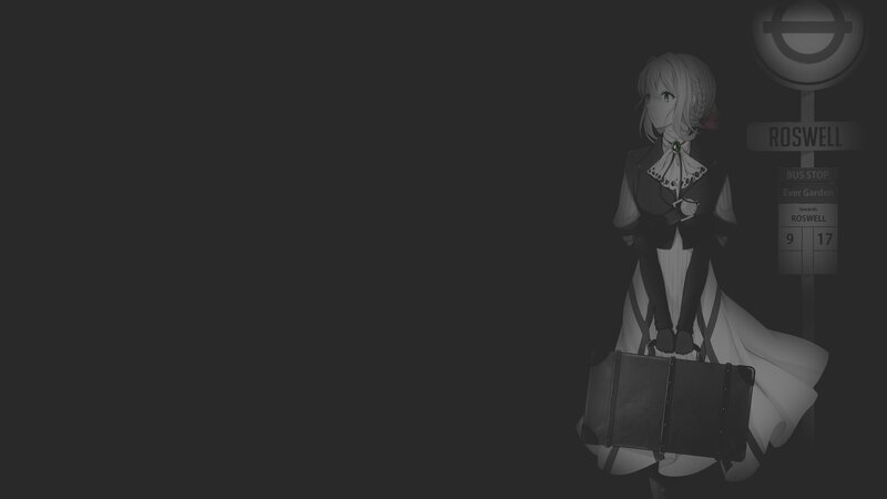 Anime Girl at Bus Stop — Black